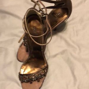 Baker Dk brown ankle strap heels. EUC
